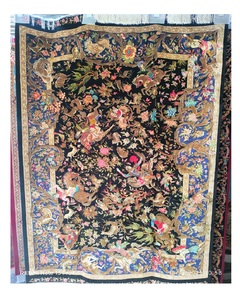 Alfombra Persa Tradicional Hecha a Mano de Seda Pura, Alfombra de Lujo Anudada a Mano para Sala de Estar, Comedor e Interiores de Hotel - Product Image 1