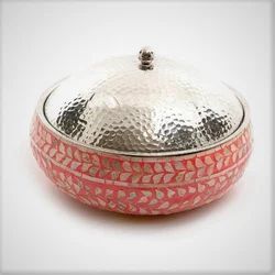 faizacraft Mother of Pearl and Bone Inlay <b>Salad</b> <b>Bowl</b> Eco Friendly Stylish Mother of Pearl Inlay <b>Wooden</b> <b>Bowl</b> - Product Image 3