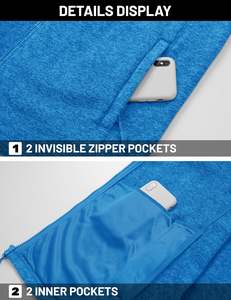 แจ็กเก็ตผู้ชายโอเวอร์ไซส์มีซิปสีล้วนน้ำหนักเบา, เสื้อโค้ทอุ่นลำลองมีกระเป๋า - Product Image 5