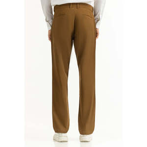 Pantalon Kaki Homme Coupe Slim Personnalisable avec Logo Taille Mi-Haute Fermeture Éclair Décorative Décontracté Formel Affaires MN-TRC-WS25-012 Coloré - Product Image 4