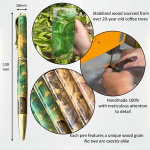 Bolígrafos hechos a mano de alta calidad de madera estabilizada de lujo, bolígrafo giratorio de 0,7mm con colección de citrino para regalos promocionales - Product Image 2