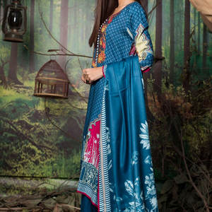 Couleur bleue femmes robes en lin dernières femmes Shalwar Kameez robes conceptions mode 2025 au Pakistan - Product Image 5