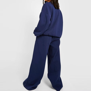 Último diseño de chándal de algodón, chándal suelto de manga larga, ropa informal transpirable de secado rápido, Color sólido - Product Image 2