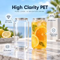 Bouteilles en PET transparentes personnalisées avec logo, faciles à ouvrir, pour l'emballage de boissons en gros