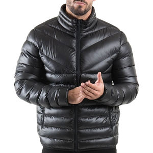 High Quality New Arrival Men's <b>Puffer</b> <b>Jacket</b> Custom Printed Logo <b>Thin</b> Oversized Casual Winter <b>Jackets</b> with Stand Collar - Product Image 3