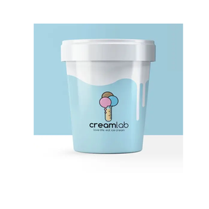 Gobelet en papier ondulé jetable à double paroi personnalisé bouillon biodégradable pour les desserts crème glacée couvercle préféré de Singapour pour - Product Image 1