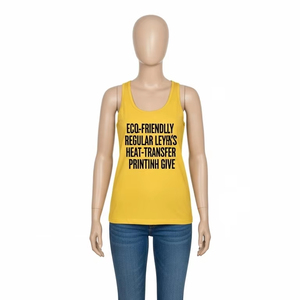 Camisetas sin Mangas Ecológicas para Mujer, de Longitud Regular, de Poliéster y Algodón, Suaves, Transpirables, con Estampado por Transferencia de Calor, para Uso Diario Informal y Deportivo - Product Image 2