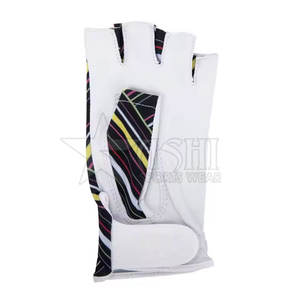 Gants de golf pour hommes en cuir Cabretta demi-couleur Orange et rouge de haute qualité avec sangle de Logo de marque pour le sport - Product Image 2