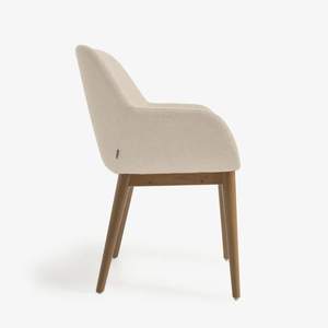 Rura Modern Dining Chair Made of Solid Teak Wood Frame with <b>Foam</b> Cushion and Soft Fabric for Indoor and Outdoor Dining Use. - Product Image 4