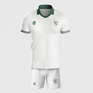 กางเกงกีฬาขาสั้น PFF Sporty Gym Shorts-White Away Kit พร้อมลายปักและโลโก้ตกแต่ง สวมใส่สบาย ผลิตจากโพลีเอสเตอร์ 100% ไซส์ XS - Product Image 2