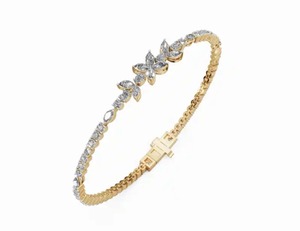 Mathildes Meadow Diamond Chain Bracelet 9kt 14kt 18kt Yellow <b>Rose</b> White <b>Gold</b> 3.756 Carats 65 Natural Diamonds Fine Jewelry - Product Image 6