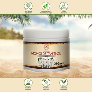 Huile de Monoi de Tahiti à la noix de coco et à la fleur de Gardenia Tahitensis 250ml 100% naturelle pour le soin des cheveux et du corps, pour cheveux abîmés et colorés - Product Image 2