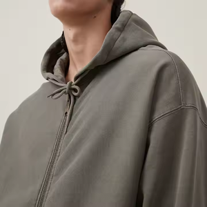 Offre Spéciale automne couleur unie hommes à manches longues fermeture éclair Hoodies avec des couleurs et des tailles personnalisées - Product Image 4