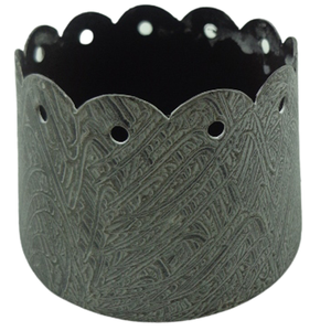 Maceta de metal al por mayor con textura negra con maceta gris maceta para plantas en decoración interior y exterior hecha a mano a granel - Product Image 4