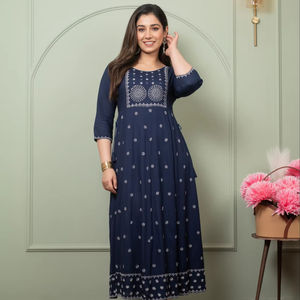 Tunique longue de bohème en coton fait à la main pour femmes, tenue de soirée indienne sexy pour femmes - Product Image 1