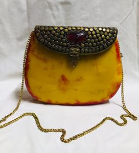 Bolso de mano hecho a mano con mosaico de Metal para mujer, artesanía india tradicional, cierre de solapa, plegable, duradero, portátil, forro de seda para boda - Product Image 2