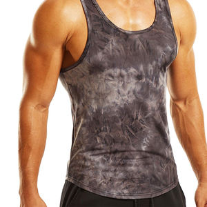Débardeur de sport pour homme à teinture tie-dye, à séchage rapide, en coton, sans manches, stringer, doux, pour la musculation, vêtements de fitness, à porter en été - Product Image 3