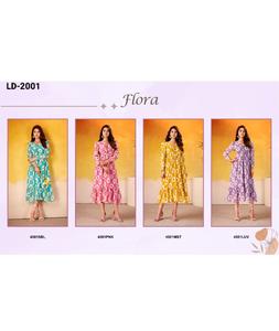 Kurtis de Estilo Moderno Indio, Material Ligero Tipo Mármol, con Estampado Floral y Trabajo en Foil, Kurtis con Patrón Elegante a Bajo Precio - Product Image 1