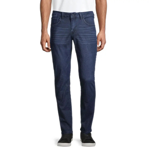Pantalon en jean moderne pour activités de plein air décontractées, coupe décontractée confortable, streetwear, style urbain, respirant, motif lettres - Product Image 1