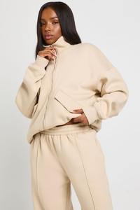 Venta al por mayor de las mujeres de invierno casual de punto ropa de calle chándal logotipo personalizado de gran tamaño de dos piezas Zip Hoodie Jogger Set de moda urbana - Product Image 5