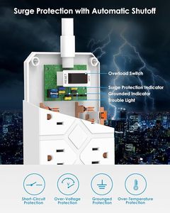 12-Outlet Power Strip với 4 cổng USB 6.6 feet dài mở rộng dây 1875W/15A/3400 Joules <span class=keywords><strong>Surge</strong></span> <span class=keywords><strong>Protector</strong></span> mountable cho nhà sử dụng - Product Image 5