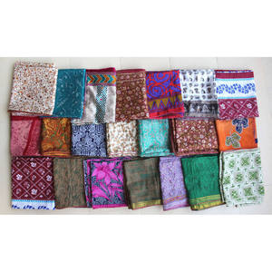 Vintage <b>Indian</b> Satin Silk Sari Large Size Dupatta Head Wrap Shawl Lightweight Digital Printed Viscose Material - Product Image 2