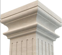 Colonne carrée en travertin naturel, pilier en acier inoxydable pour la conception architecturale d'intérieur, design moderne, résistant à l'eau, sur mesure