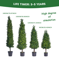 Ruopei Arbre en plastique de grande taille, type bonsaï, buis, plante topiaire, arbre artificiel en spirale pour décoration extérieure