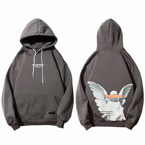 Hiçbir cep ile OEM kazak fransız Terry Hoodie 3d tam ön nakış göğüs üzerinde baskılı Puffer puf boy