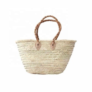 Natural <b>Baskets</b> Handmade Straw Weaving <b>Basket</b> Braided Handles Natural Minimalist Design Open Top Storage Bucket for Home Decor - Product Image 2
