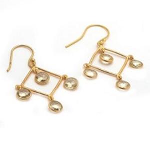 New Arrival Lemon Topaz Quartz Gemstone 925 Sterling Silver Pear Shape Earrings - Product Image 1