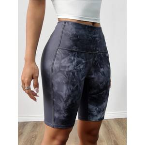Shorts Deportivos de Cintura Alta con Tie-Dye para Mujer, Hechos de Spandex para Yoga y Fitness, Ropa Deportiva Ajustada con Cintura Elástica, Elegante - Product Image 5