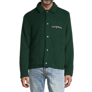 Veste Sherpa d'hiver avec logo personnalisé, streetwear épais, broderie surdimensionnée, fermeture éclair intégrale, col rabattu, polaire, bomber, patchwork - Product Image 1