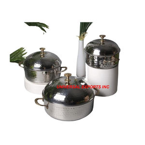 Ensemble de trois casseroles en nacre Nouvelle arrivée Casserole design faite à la main Classique Élégant Élégant Nouveau chauffe-plats en métal - Product Image 2