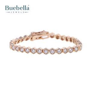 Hot Sale 5mm 18k Yellow Gold Plated 925 Sterling Silver Iced Clustered Hexagon Bracelet <b>for</b> <b>Men</b> Gifts Jewelry - Product Image 4