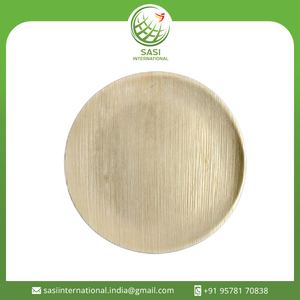 Assiette à dîner en feuille de palmier jetable biodégradable de 25 cm de qualité supérieure ronde plate pour servir des aliments dans les fêtes et les mariages - Product Image 2