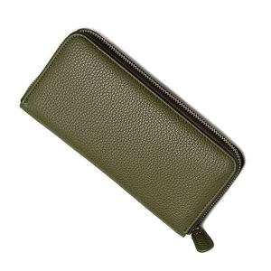 Cómoda cartera larga de cuero genuino con protección de tarjetero Rfid Monedero clásico de cuero de guijarro para mujer - Product Image 4