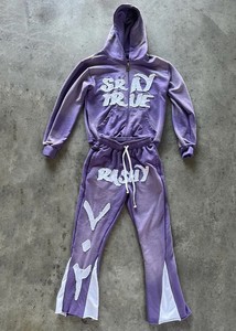 Ensemble de jogging unisexe haut de gamme pour l'hiver, style streetwear, avec fermeture éclair intégrale, capuche, confortable, imprimé, écologique et respirant - Product Image 4