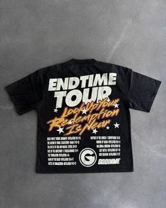 เสื้อยืดผ้าฝ้ายออร์แกนิค100% ลำลองสำหรับผู้ชายเสื้อยืดสไตล์สตรีทแวร์ฟอกสีกรดซีดจางแบรนด์ตามสั่ง - Product Image 3