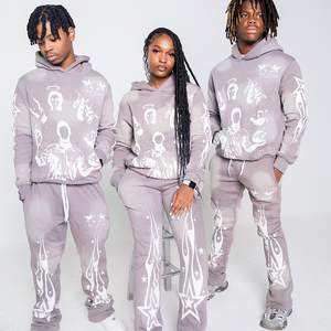 Personalizado desgastado bordado cremallera sudaderas gráfico pesado de gran tamaño de algodón Streetwear Vintage ácido lavado Zip up hombres Sudadera con capucha - Product Image 6