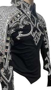 เสื้อแจ็กเก็ตกันหนาวปักลายดอกไม้หนาเสื้อขี่ม้าสไตล์วินเทจแบบตะวันตกคอตั้งมีซิปปิด - Product Image 4