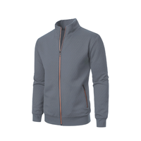 Veste à capuche chic en jacquard pour homme, col montant, motif lettres, pour l'automne, service OEM disponible