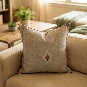Handmade Customizable Square Embroidered Bohemian Geometric Pattern 100% Silk Envelop Closure <b>Cushion</b> Cover Home Decor Color - Product Image 4