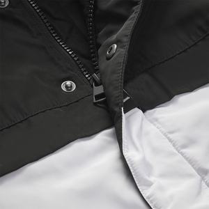 Veste coupe-vent en nylon respirant à blocs de couleur, taille plus, fermeture éclair, tissu tissé, vêtement d'extérieur pour l'été - Product Image 4