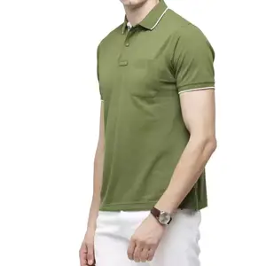 남성용 새로운 니트 패브릭 폴로 셔츠 뜨거운 판매 품질 물건 의류 폴로 티셔츠 커스터마이즈 스타일 짧은 몸 니트 폴로