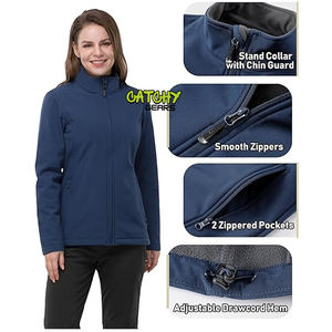 Chaqueta polar Softshell impermeable a prueba de viento para mujer de gran oferta para actividades al aire libre de invierno como pesca y senderismo - Product Image 2