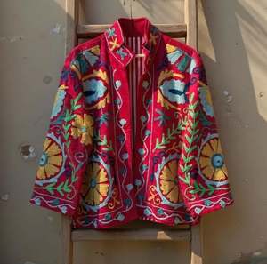 2025ซูซานีหลากสีงานทำมือสำหรับผู้หญิงแจ็คเก็ตผ้าฝ้ายปักดีไซน์งานทำมืออินเดียขนาดฟรีไซส์ - Product Image 5