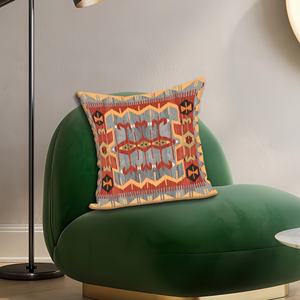 Cojín con Estampado Floral Bohemio, Diseño Vibrante de Kilim para Decoración del Hogar, 16"x16" - 40x40 cm - Product Image 2