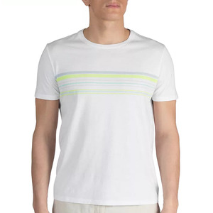 T-shirt pour homme 100% coton imprimé personnalisé sérigraphie au lavage à l'acide motif solide 220 grammes poids du tissu blanc uni vente en gros - Product Image 2