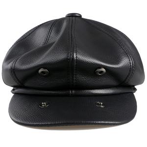 New Men's <b>Newsboy</b> Flat Cap 100% Premium Genuine Cowhide Leather 8 Panel Gatsby Ivy Golf Cabbie <b>Hat</b> - Product Image 2